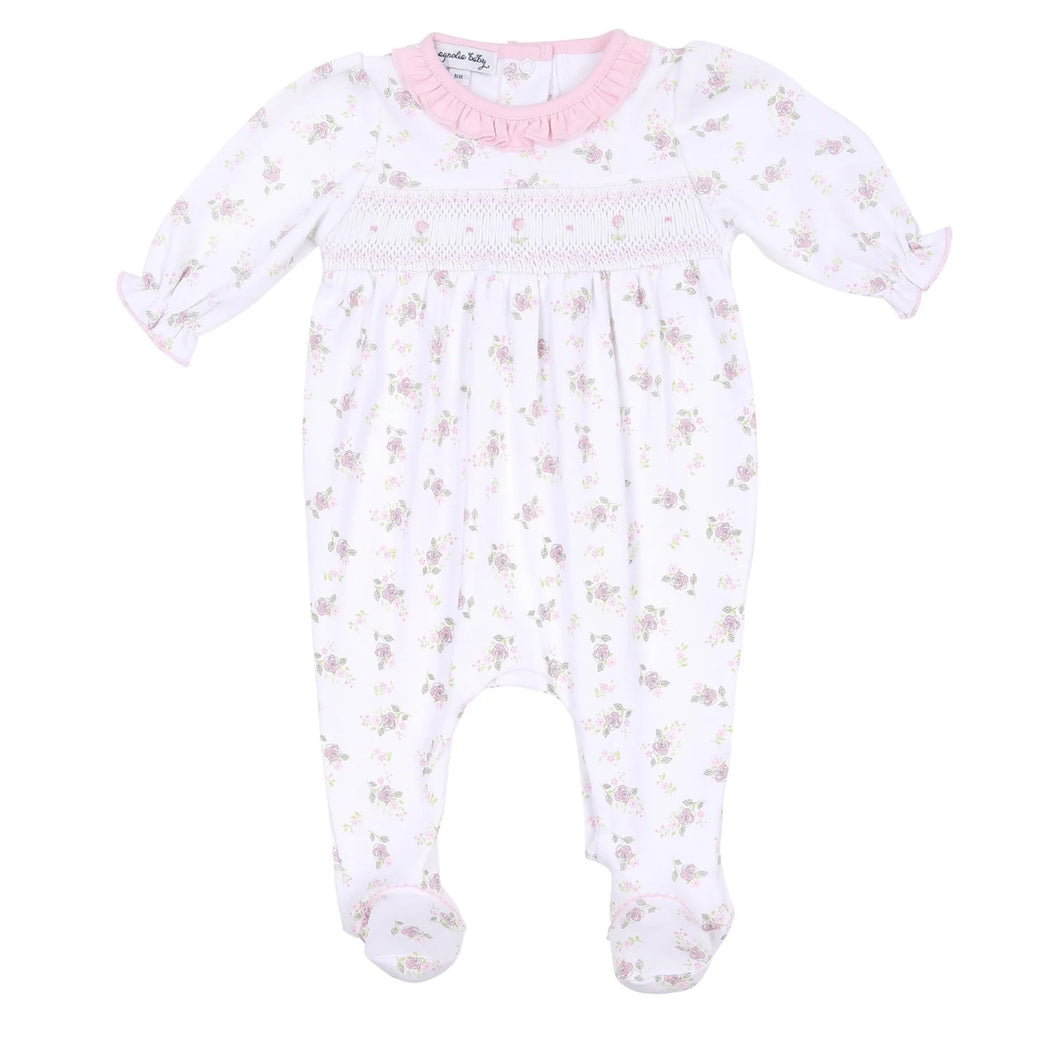 Hope's Rose Smocked Print Footie