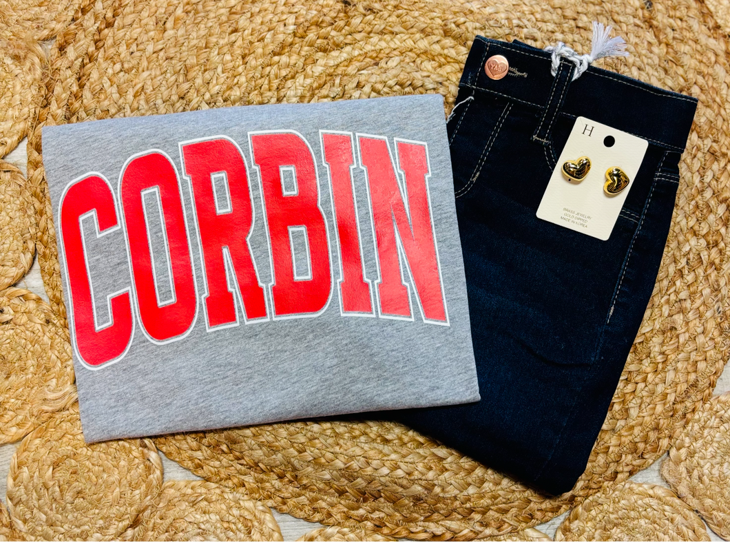 Corbin block letter tee
