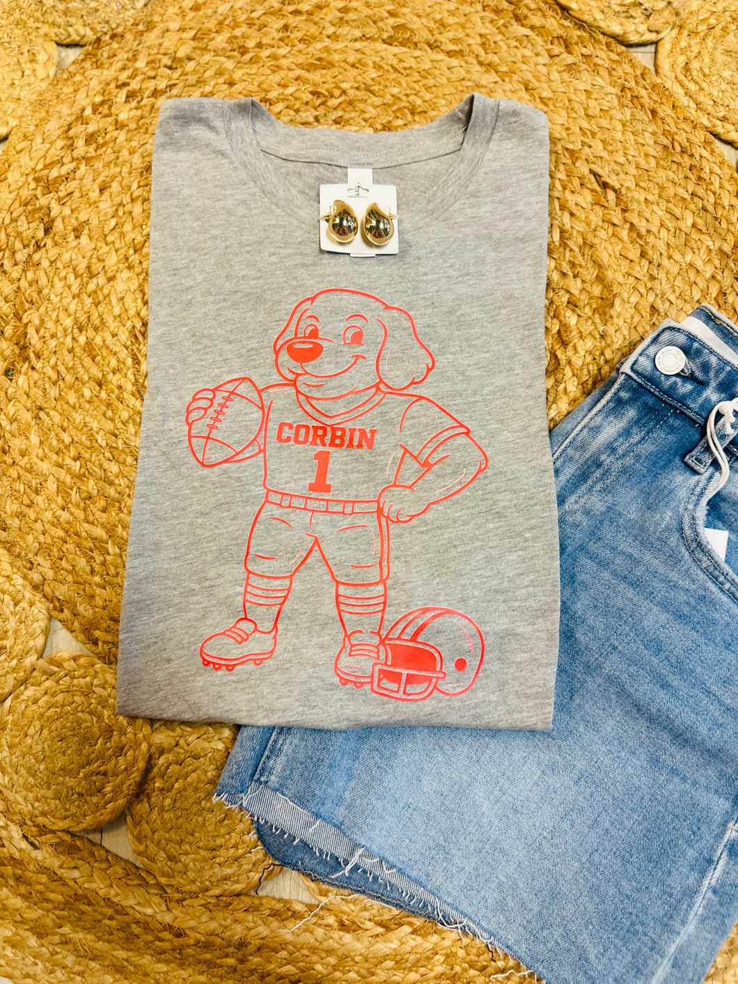 Corbin Football mascot graphic tee