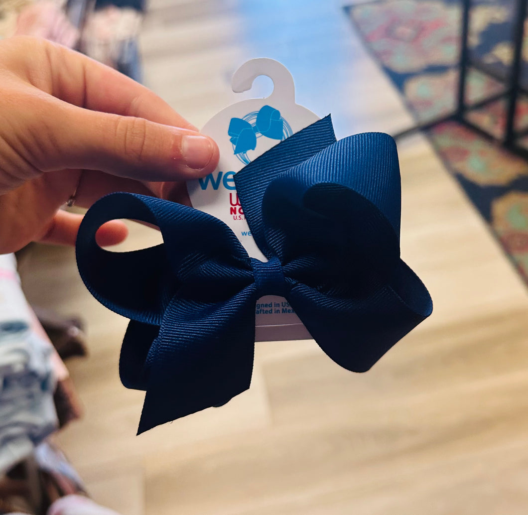 Wee ones no slip clip bow dark blue small