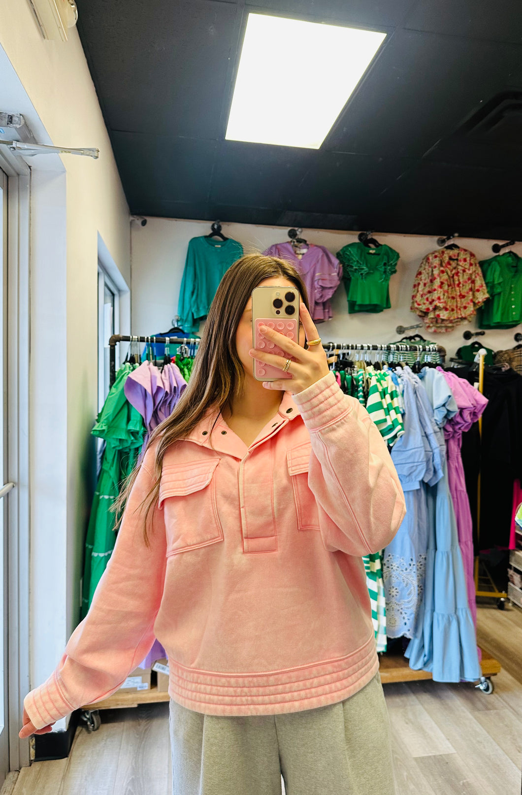 Pink Quarter Zip