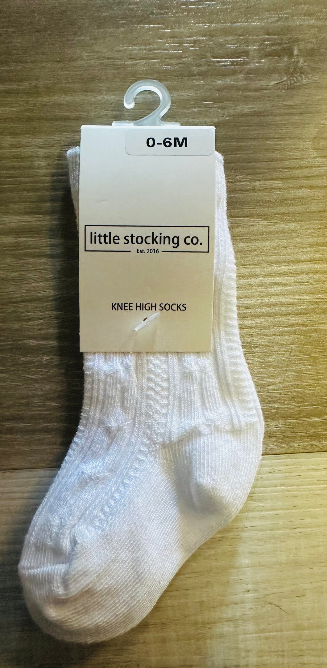 Little sleeping co knee high socks white knit