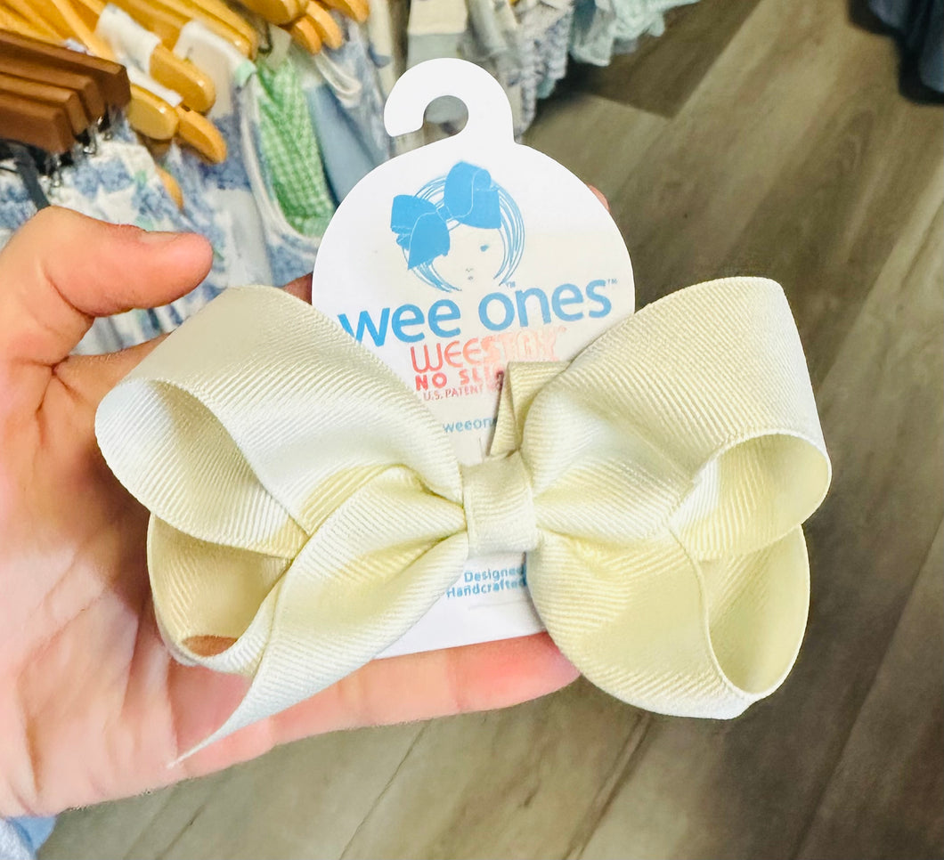 Wee ones no slip clip bow cream small