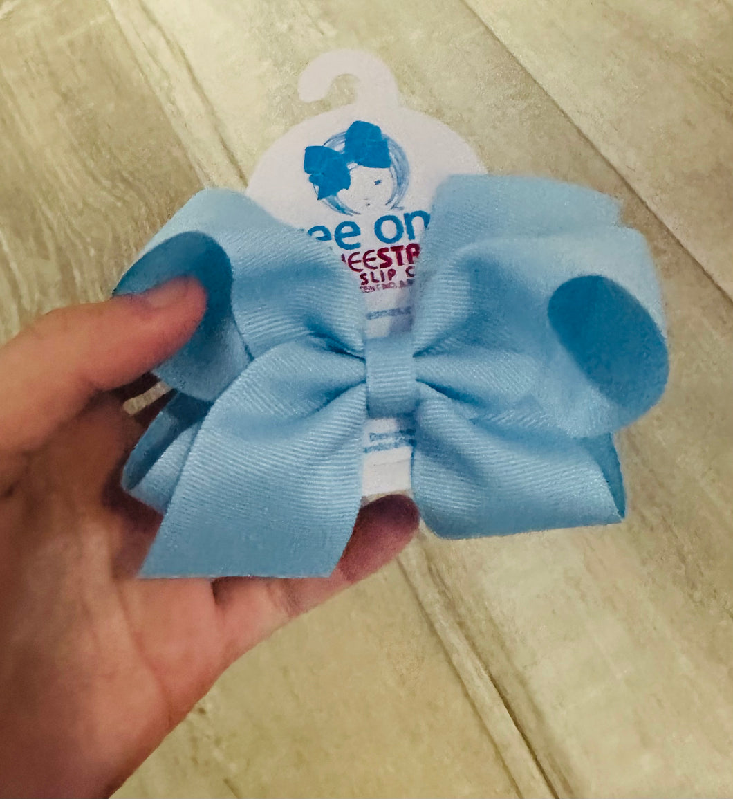 Wee ones no slip clip bow blue small