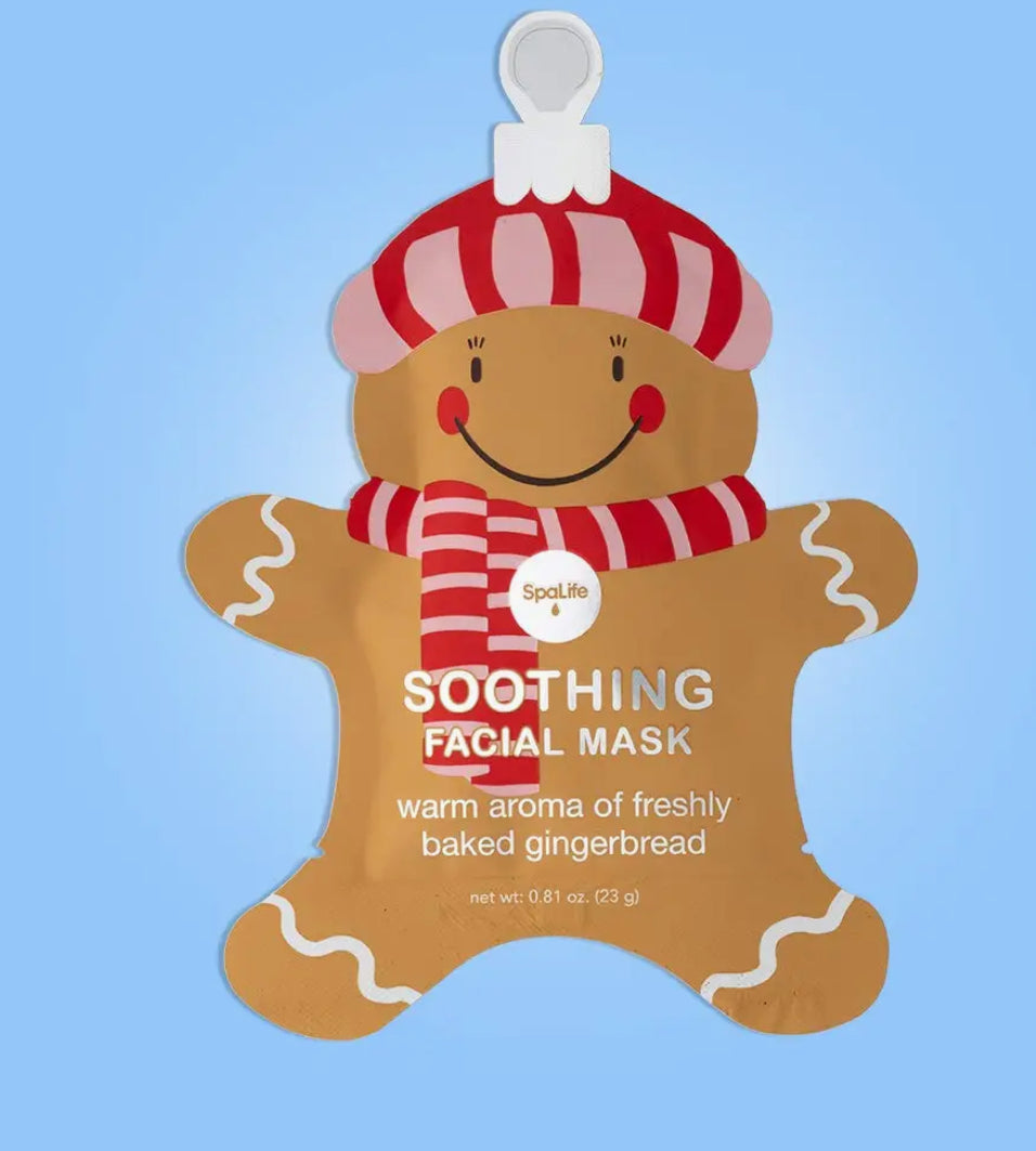 Holiday Treats Christmas Assorted Skincare Masks gingerbread man