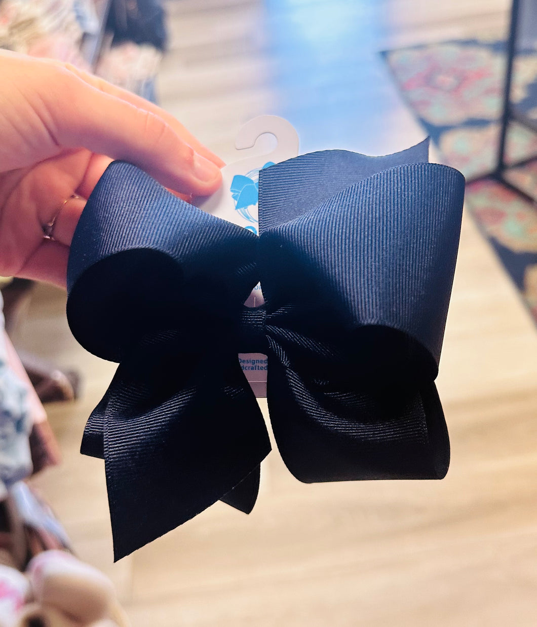 Wee ones no slip clip bow navy large