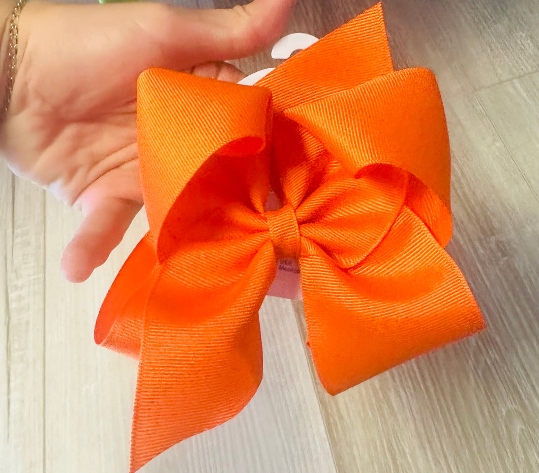 Wee ones no slip clip bow orange large