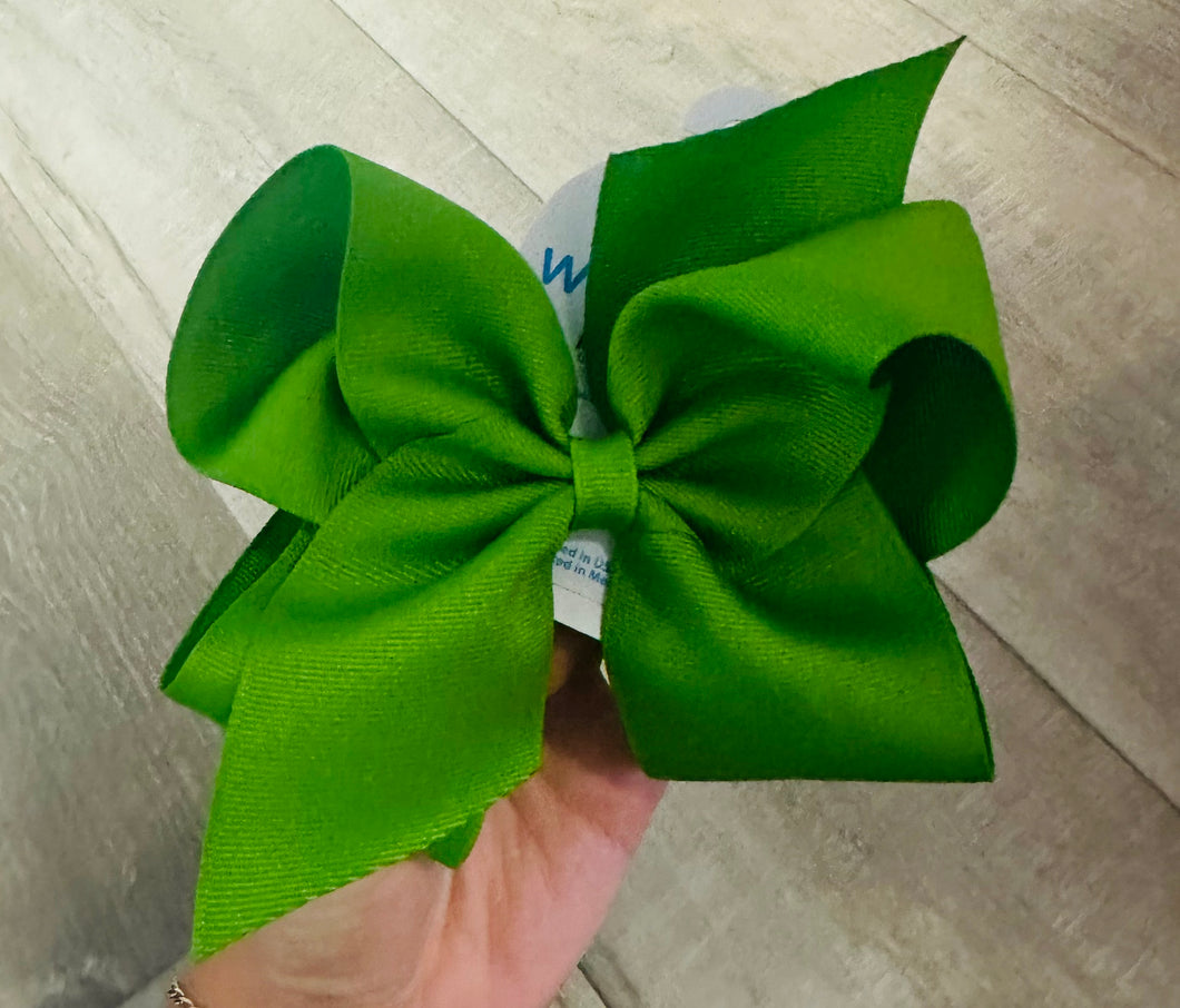 Wee ones no slip clip bow green large