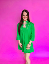 Load image into Gallery viewer, Mandarin Collar Contrast Frog Button Detail Dress
