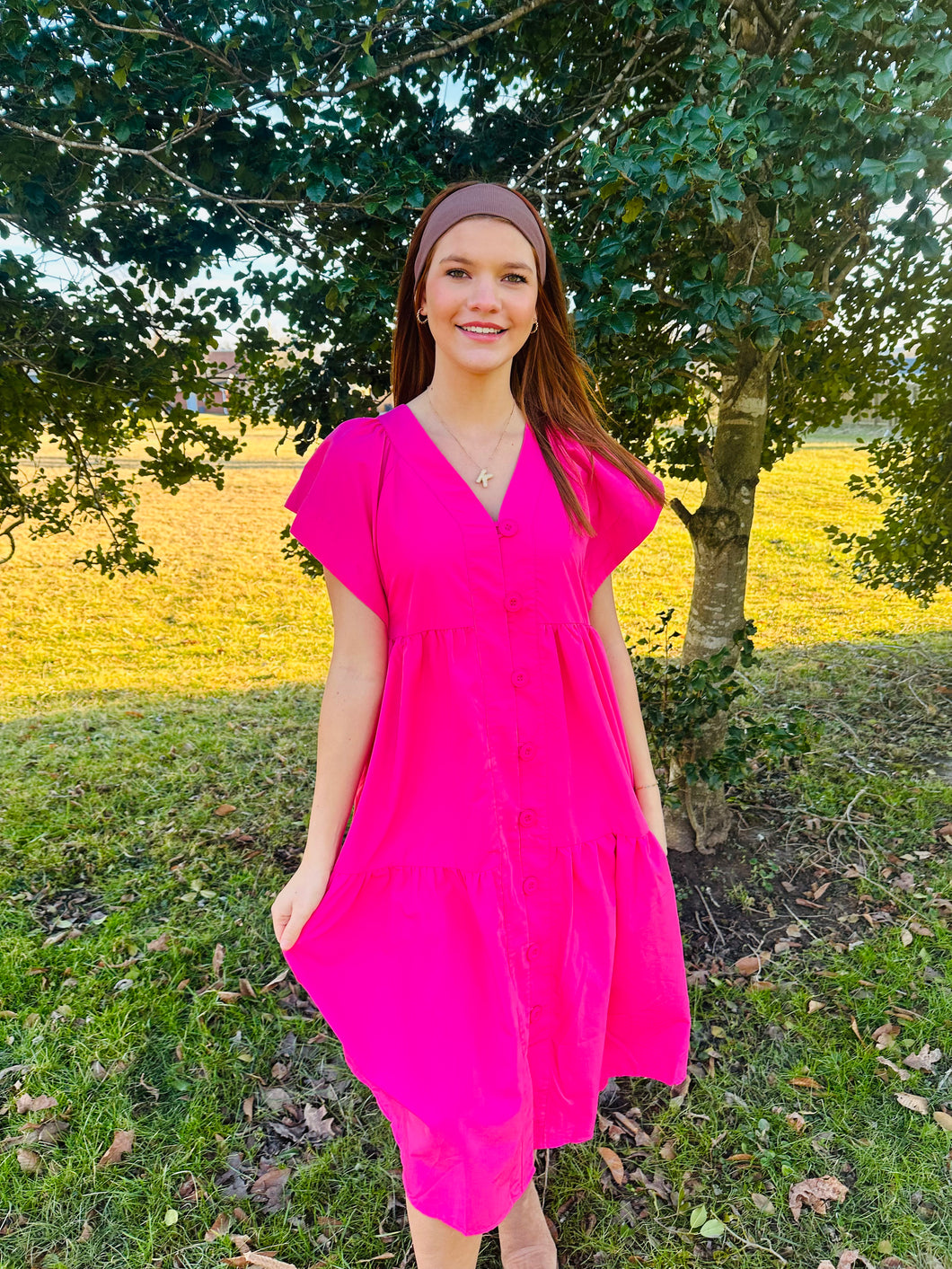 Bright pink maxi