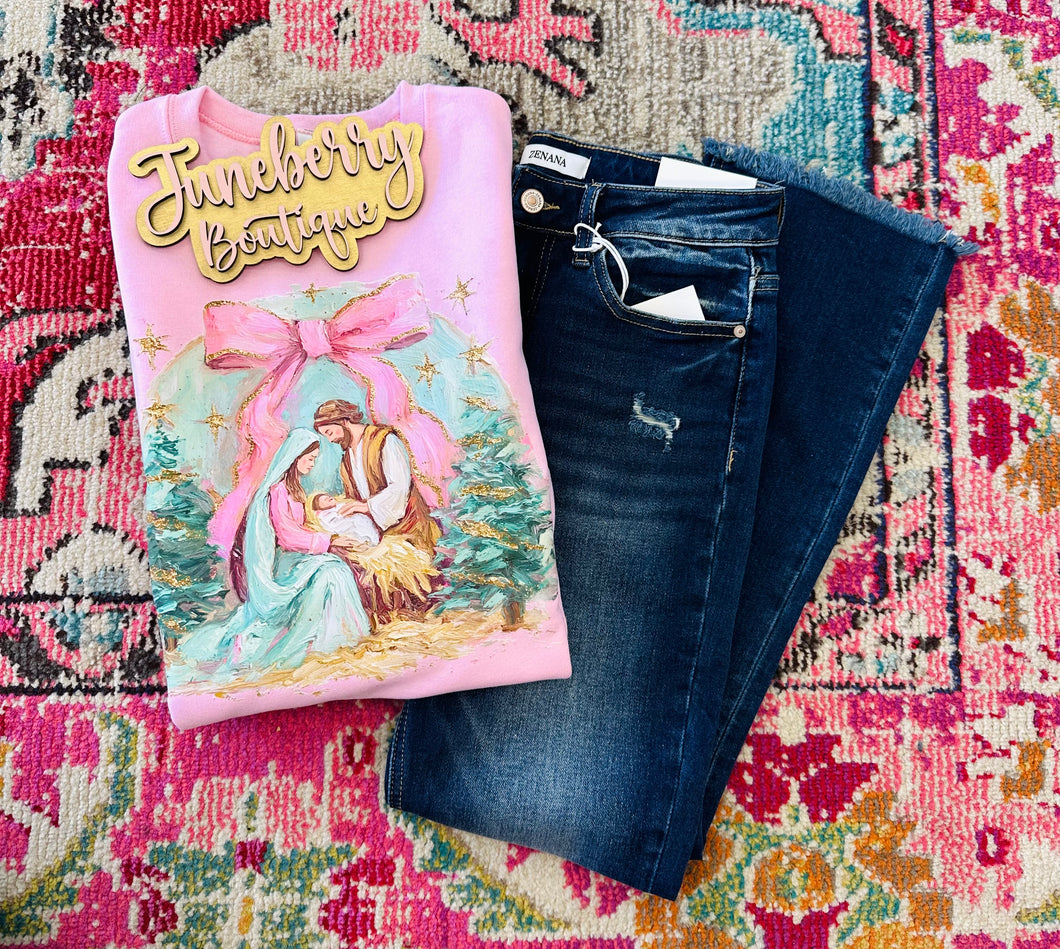 Pink Bow Nativity Crew