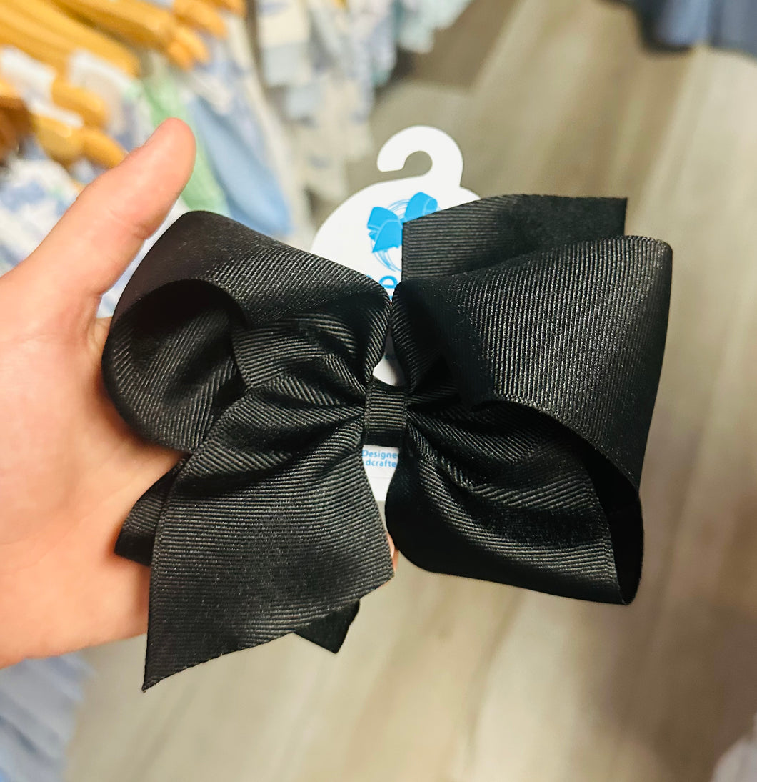 Wee ones no slip clip bow black large