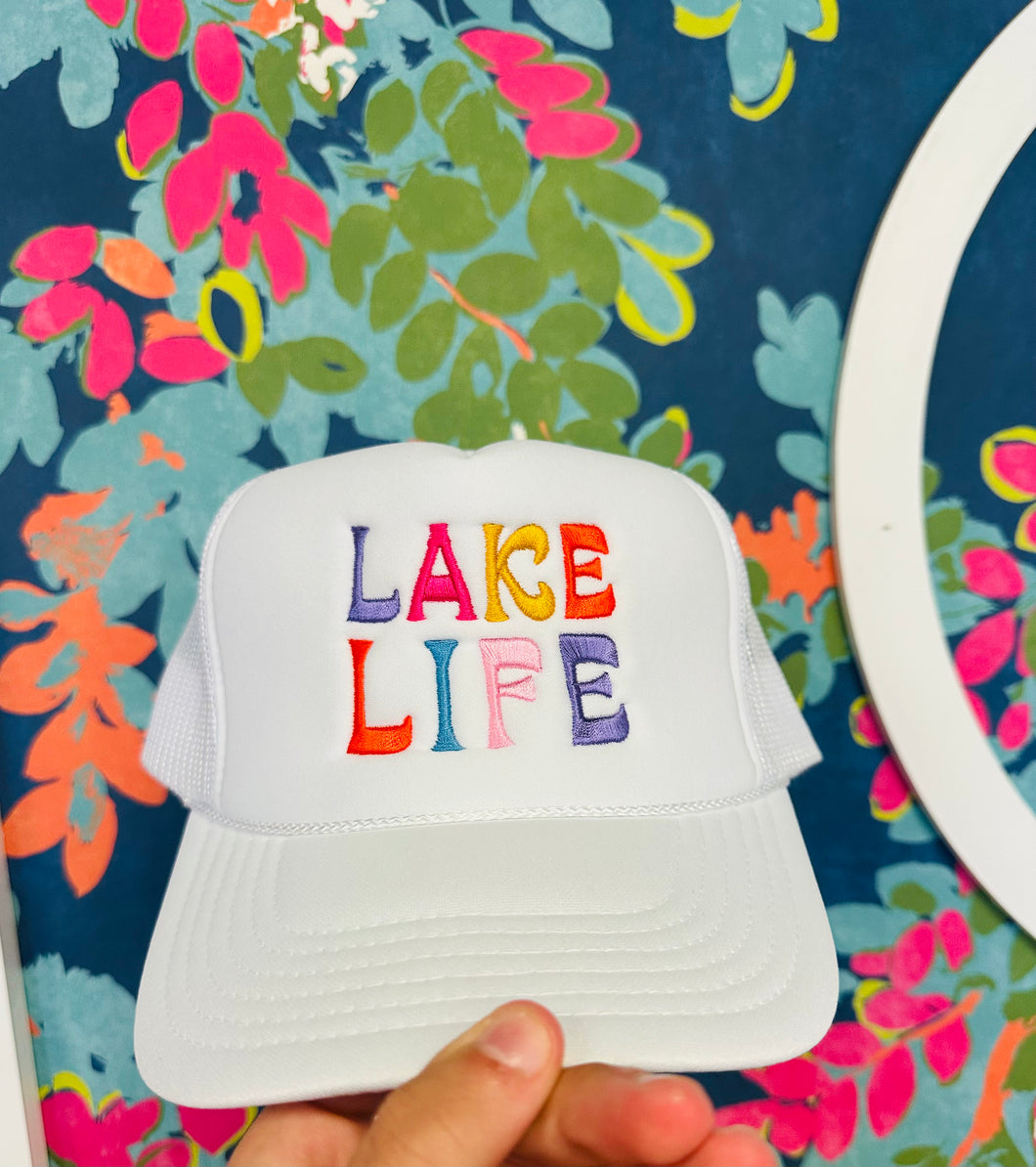 Lake life trucker hat