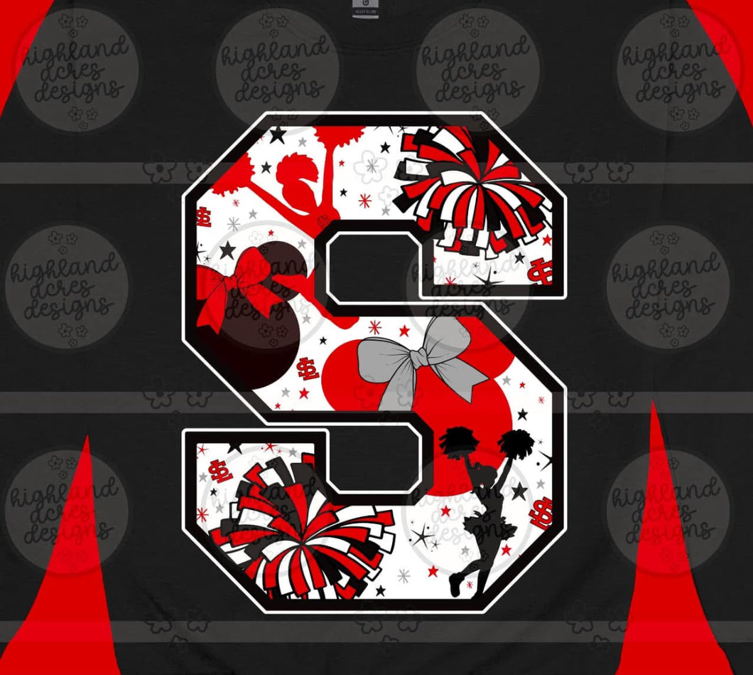 White outline south S