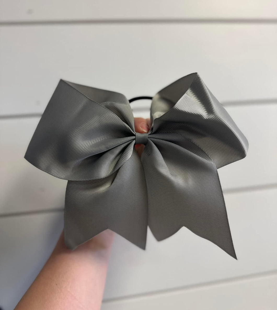 Gray cheer bow