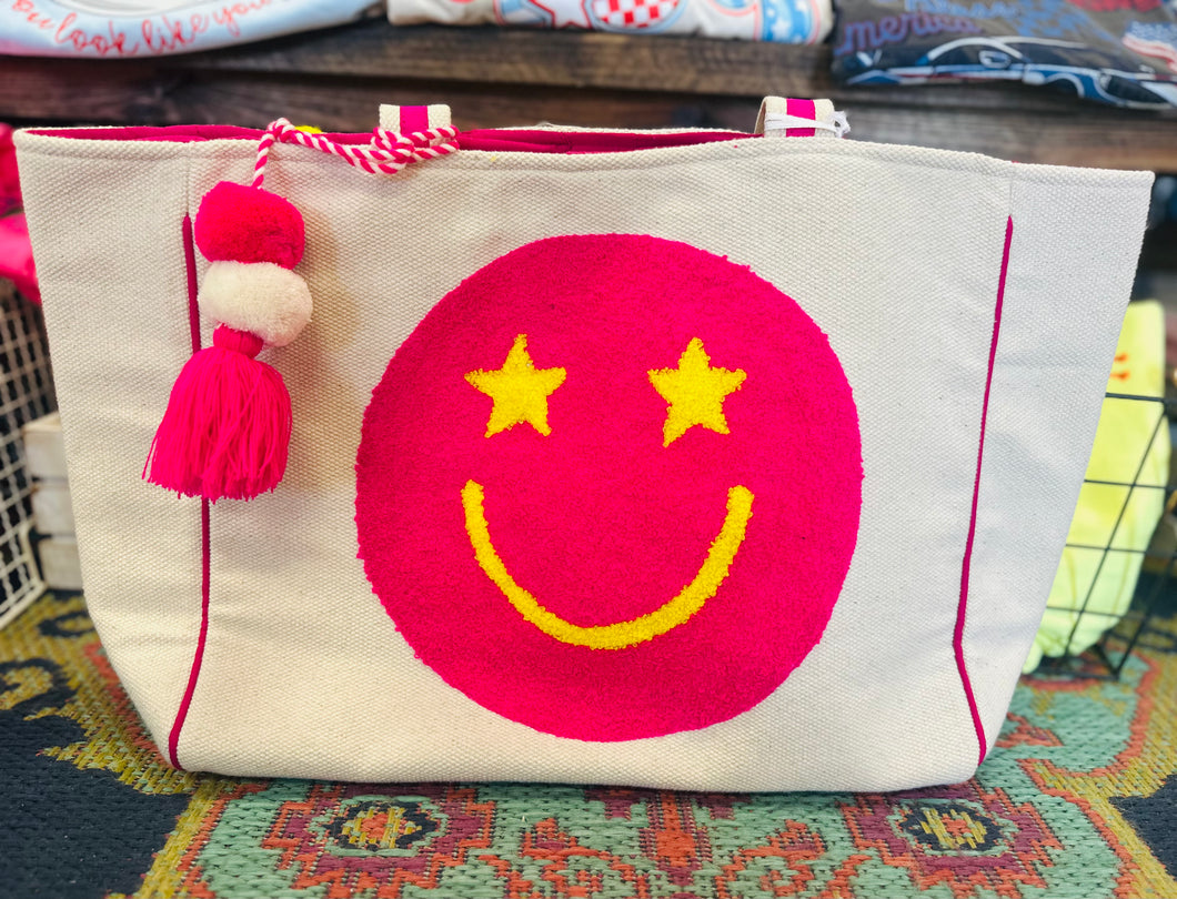 Smiley face KATYDID tote bag