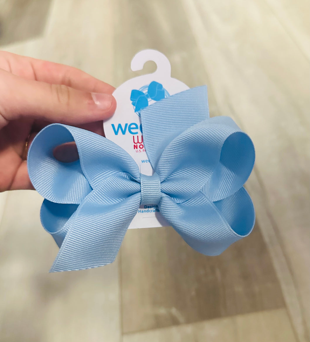 Wee ones no slip clip bow light blue small