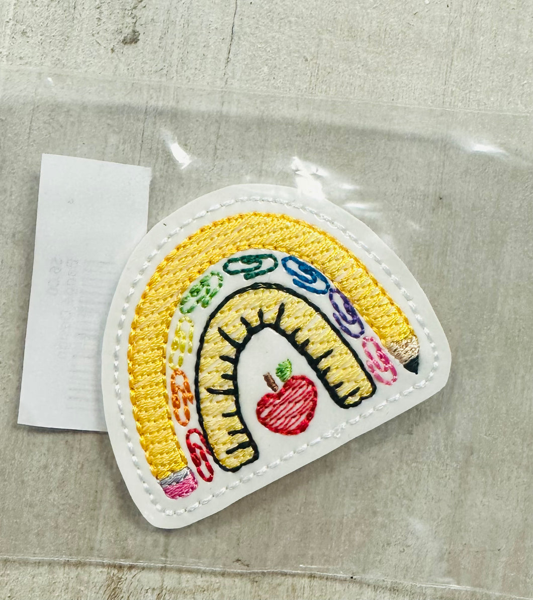 Teacher rainbow badge patch