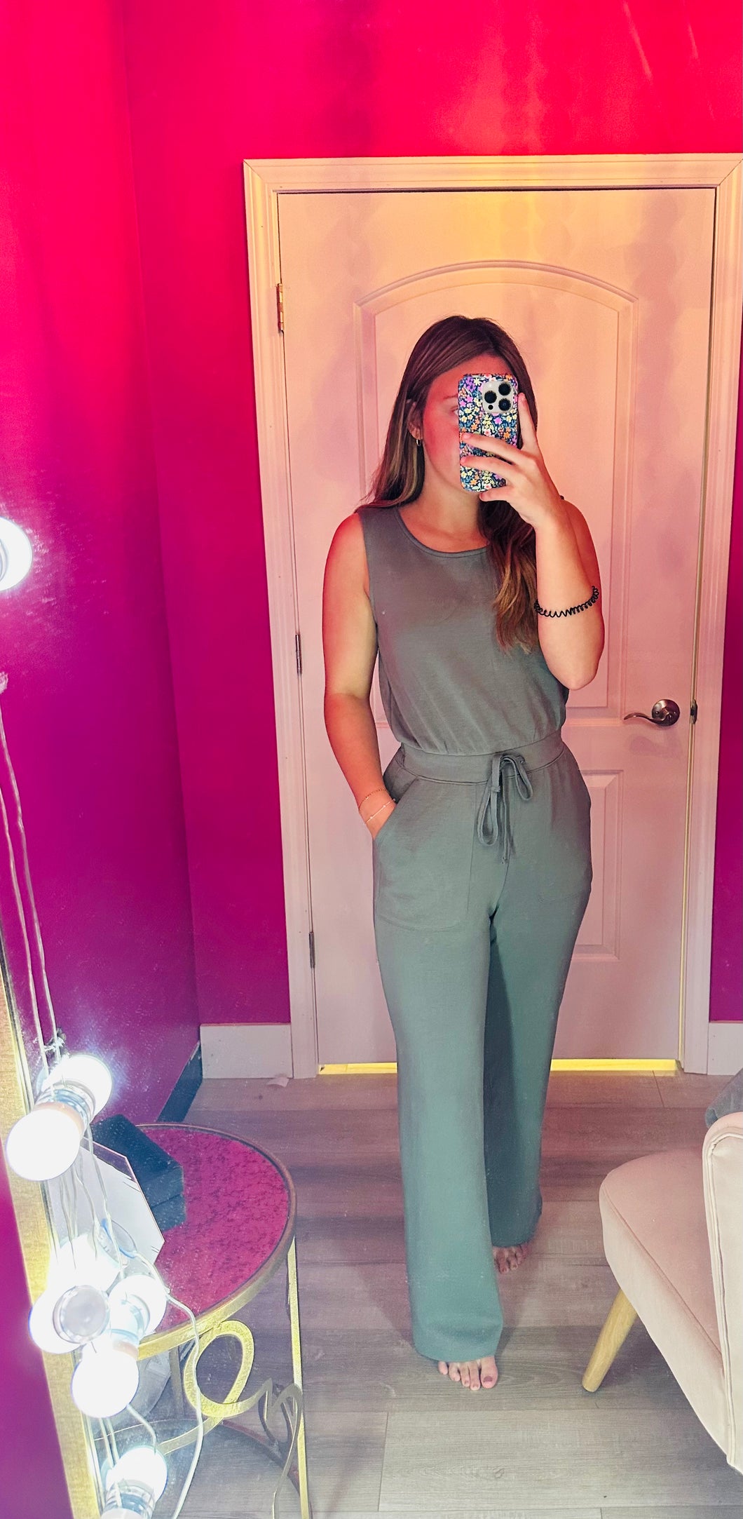 sage leaf jumpsuit