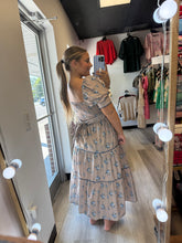 Load image into Gallery viewer, Brown floral tiered dress
