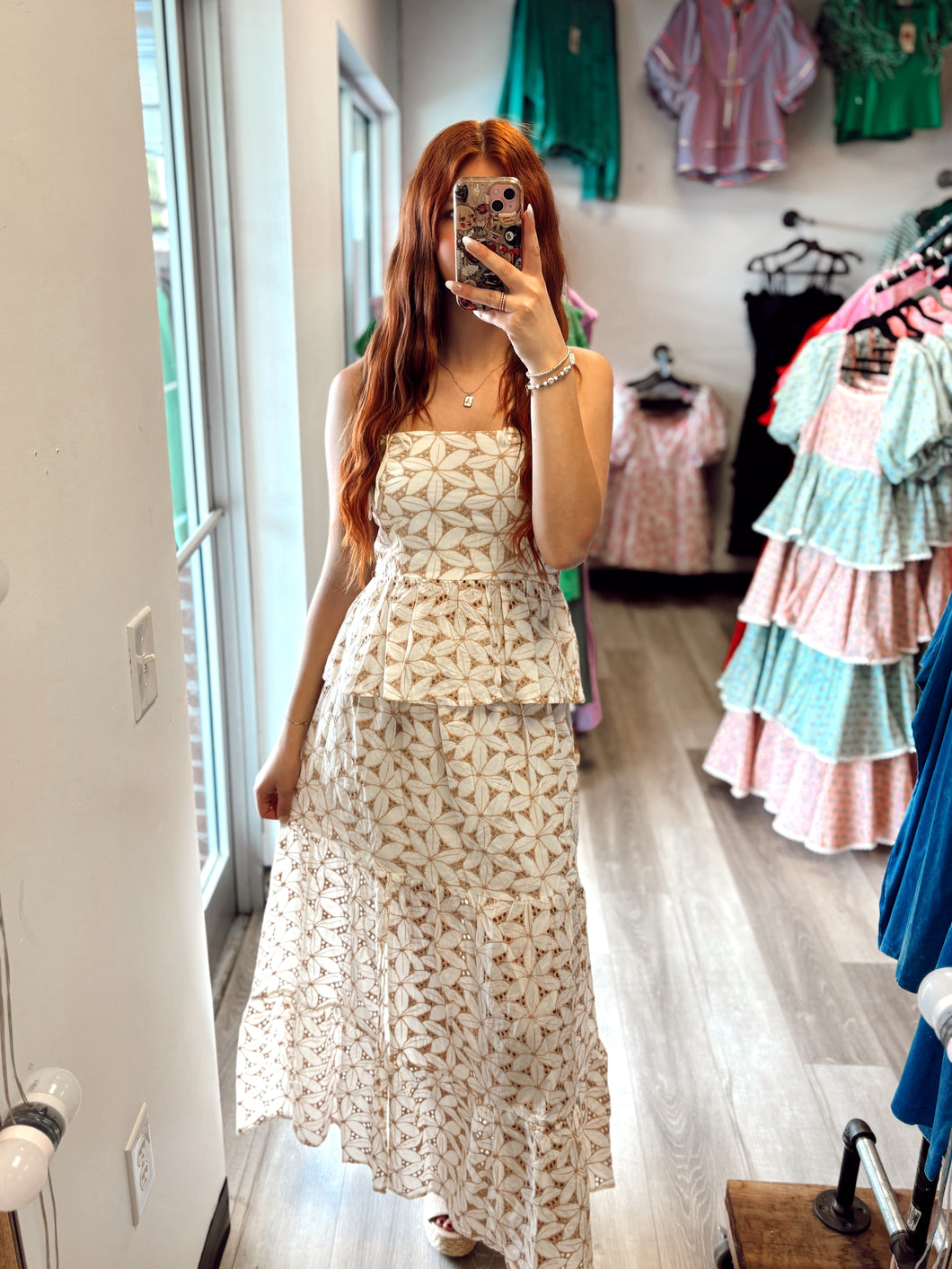 Brown floral 2 piece set