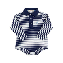 Load image into Gallery viewer, Long Sleeve Prim &amp; Proper Polo &amp; Onesie
Nantucket Navy Stripe with Beale Street Blue
