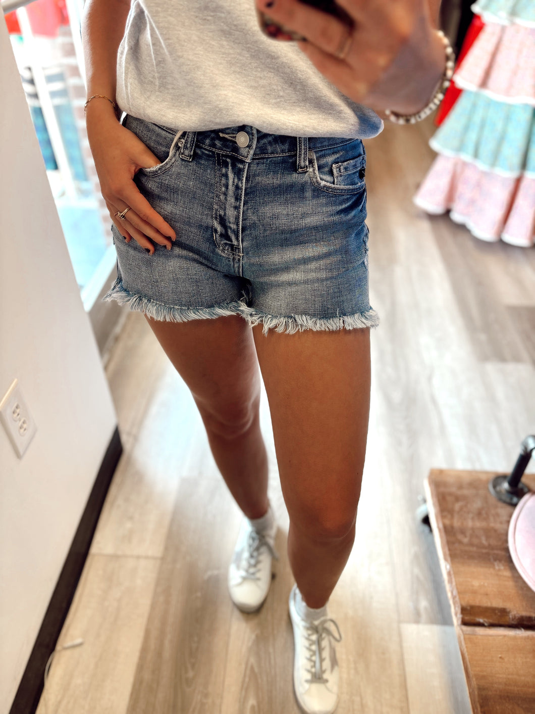 KanCan High Rise Mom Shorts