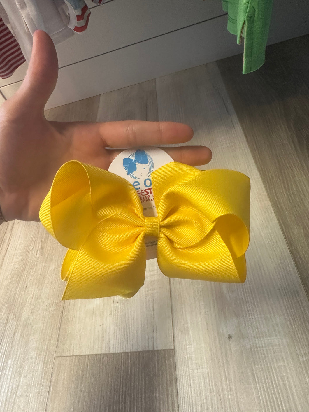 Wee ones no slip clip bow yellow large