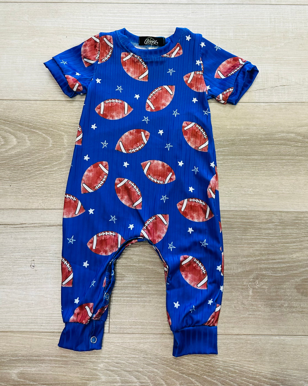 Football Boy Romper - Blue