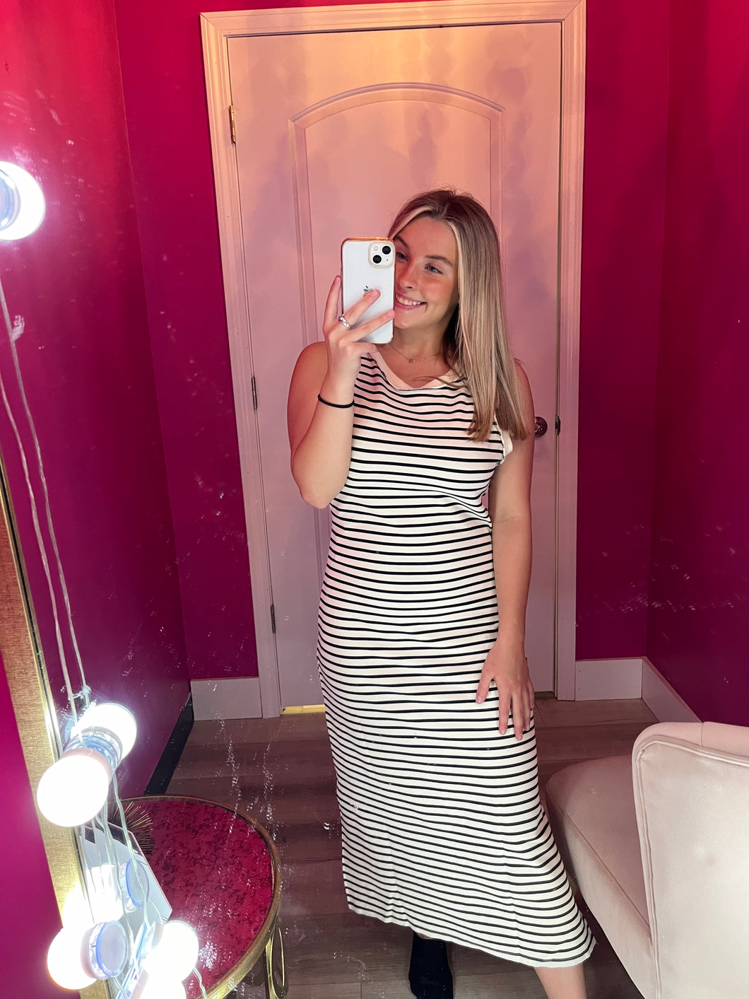 striped tank top dress