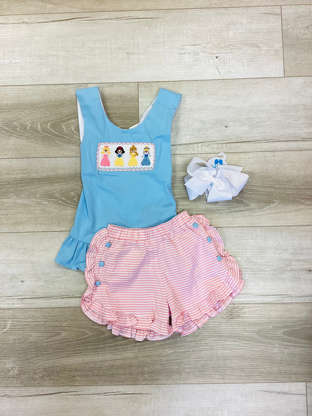 Princess Smocked Girls Short Set