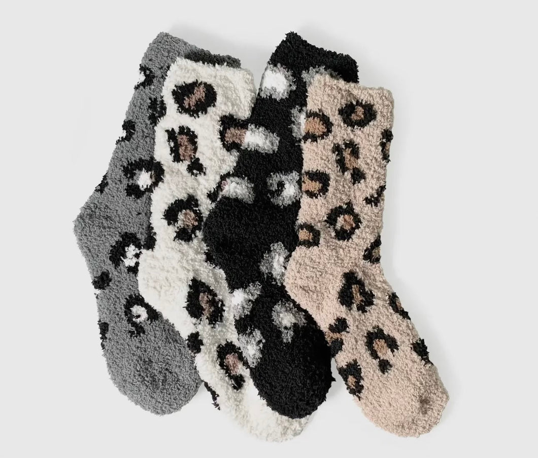 Cheetah Fuzzy Socks