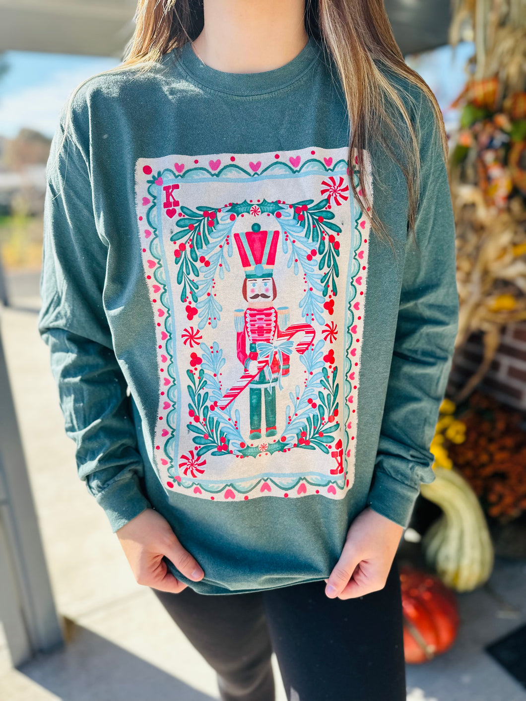 nutcracker playing card long sleeve tee