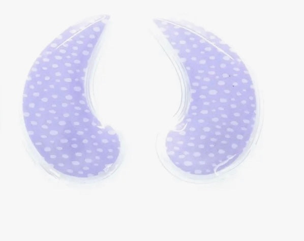 purple poka dot eye pads