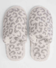 Load image into Gallery viewer, Gray and Brown  Cheetah House Slippers
