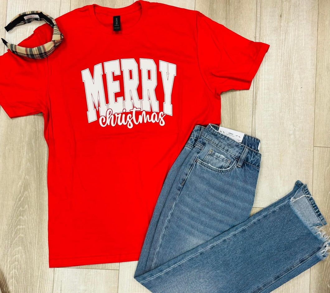 Red Merry Christmas Tee