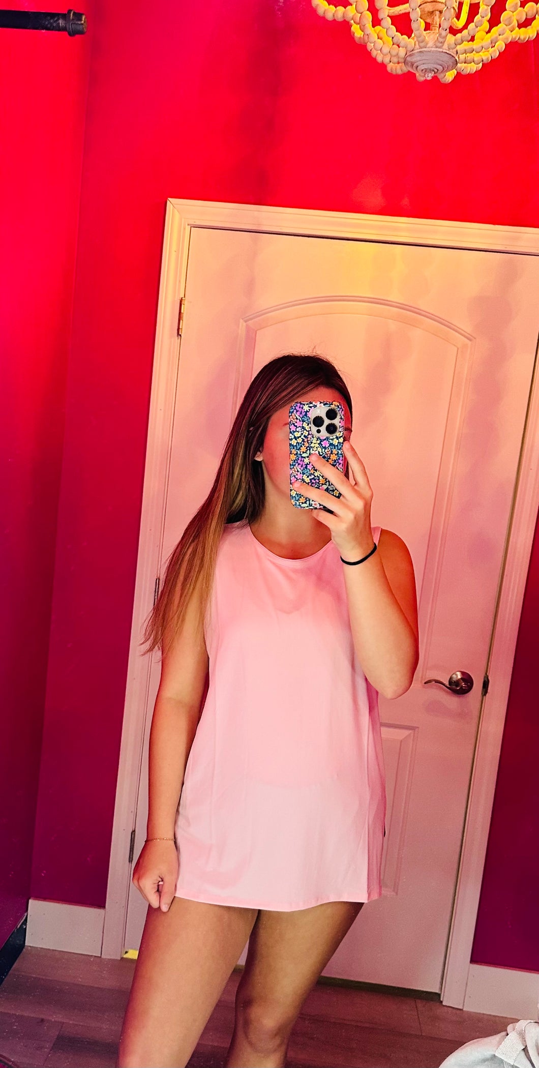 dusty pink  sleeveless side slit top