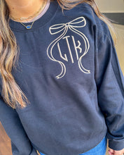 Load image into Gallery viewer, Bow Embroidery Monogram Crewneck

