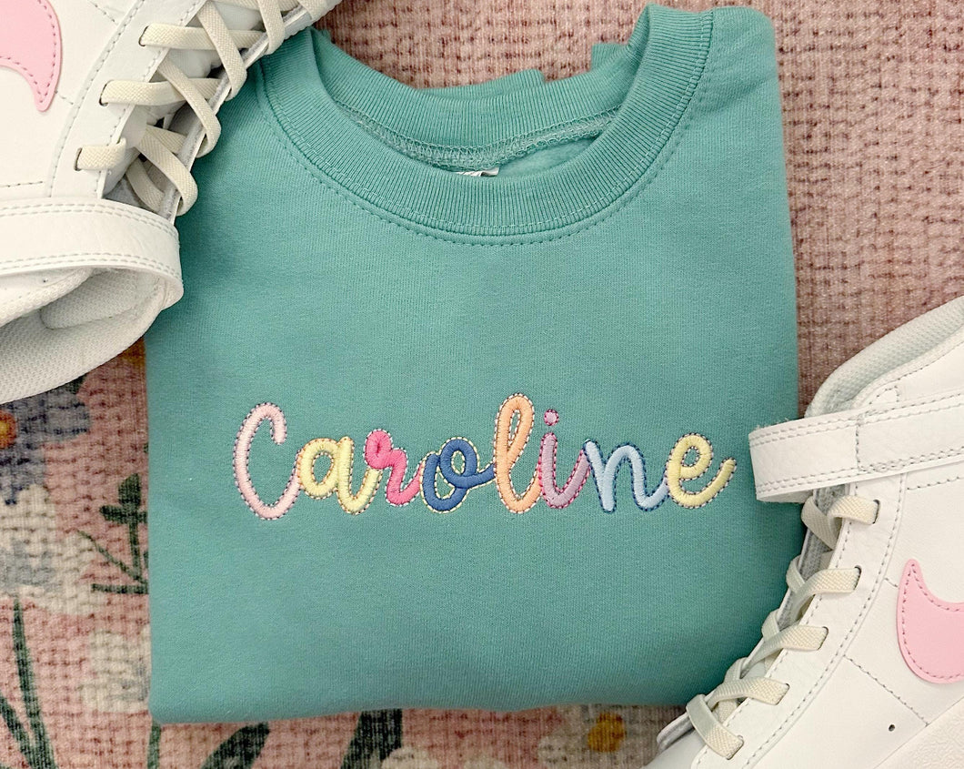 Girls Double Stacked Crewneck