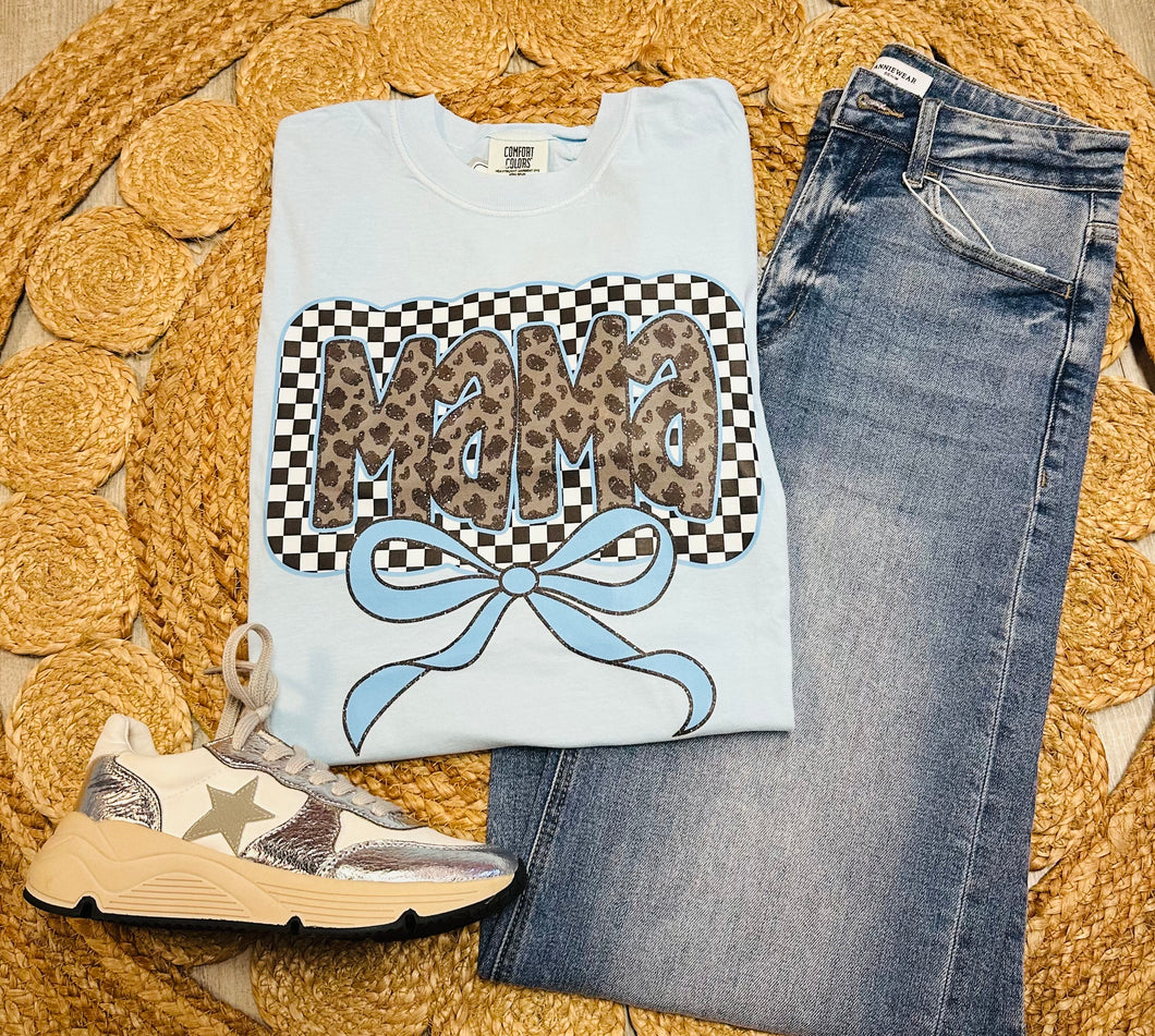 mama checkered plus bows