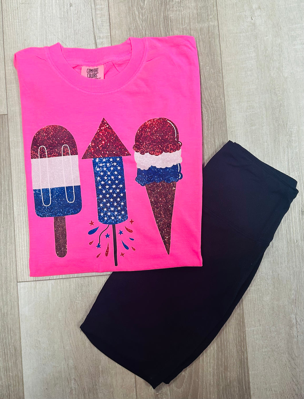 Hot pink american tee