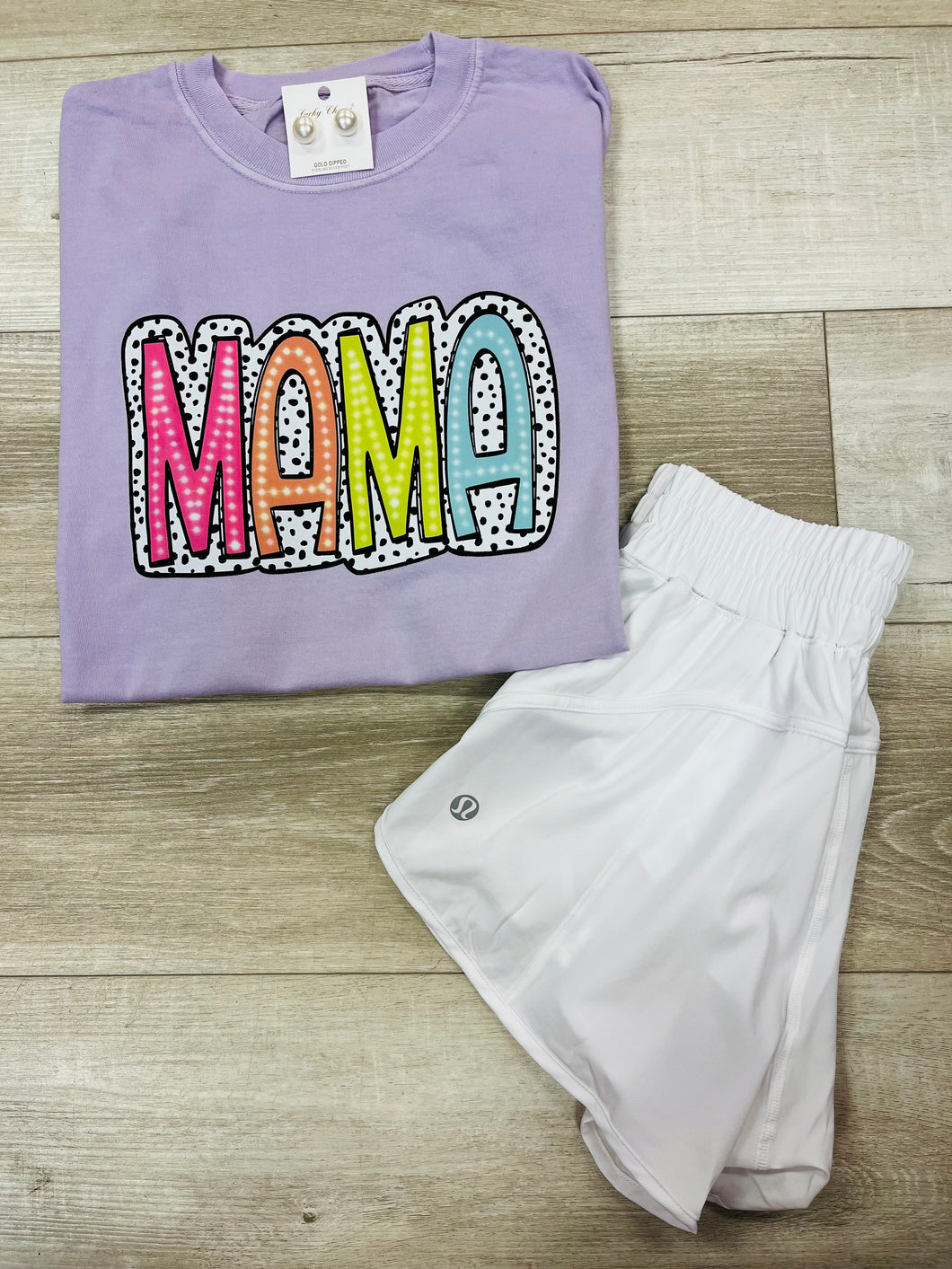 light purple cc mama spotted tee