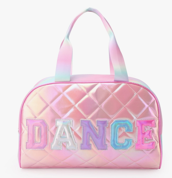 'dance' Quilted Metallic Medium Duffle Bag