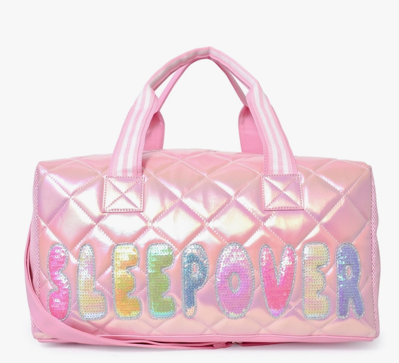 'sleepover' Metallic Sequined Large Duffle Bag