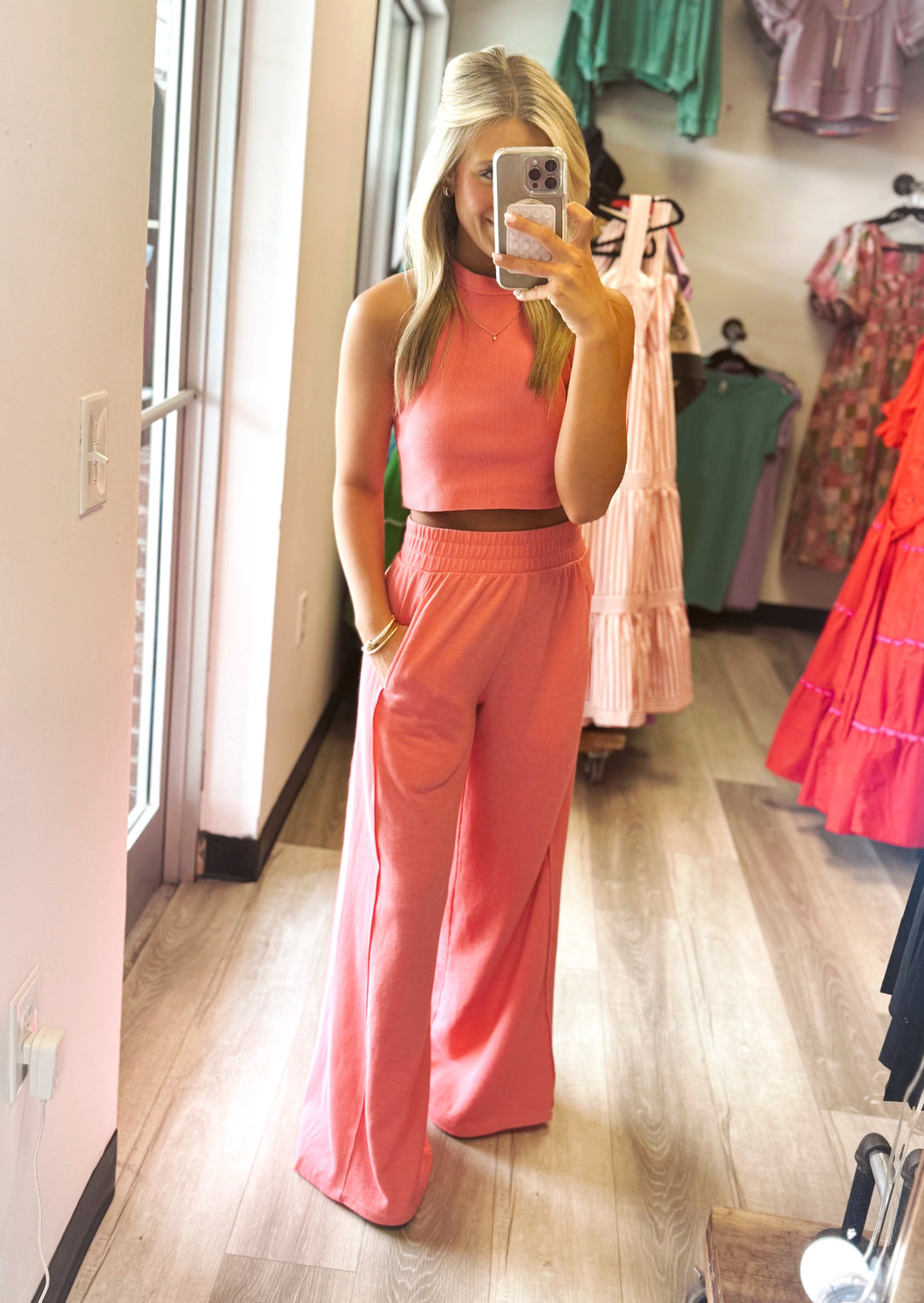 The Everyday Set ( Top + Pants) Coral