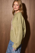 Load image into Gallery viewer, Goldendoodle Dog Graphic Oversized Crew Neck Sweater: OLIVE / L
