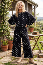 Load image into Gallery viewer, (Original Design) Heavy Scuba Polka Dot Long Sleeve Set: CREAM/BLACK / M
