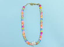 Load image into Gallery viewer, Beaded Necklace - Colorful w/ Pearl Flower - Ada
