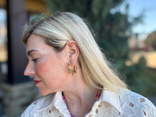 Load image into Gallery viewer, Hoop Earrings - Medium - Gold-Plated Balls - Naomi
