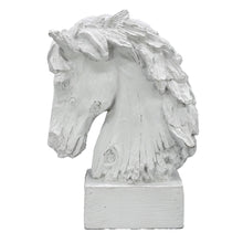 Load image into Gallery viewer, 18" Horsehead Wood-Like Carving Statue Centerpiece: White

